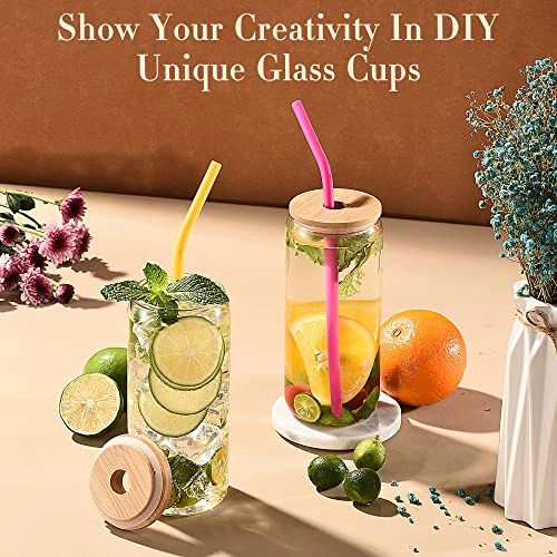 Top 10 π― AJARAERA 20 Oz Glass Cups With Lids And Straws,Beer Can Glasses,Drinking Glasses, Iced Coffee Cup,Can Shaped Glass Cups Of 12 𧨠5 Top 10 π― AJARAERA 20 Oz Glass Cups With Lids And Straws,Beer Can Glasses,Drinking Glasses, Iced Coffee Cup,Can Shaped Glass Cups Of 12 𧨠- Image 3