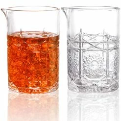 Best Pirce 🤩 Coloch 2 Pack Crystal Cocktail Mixing Glasses, 22 Oz Vintage Bar Mixing Pitcher Weighted Bottom Seamless Cocktail Stirring Glasses For Whiskey, Martini, Dishwasher Safe ⌛