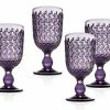 Best Pirce 😍 Godinger Wine Glasses Goblet, Beverage Glass Cups - Alba Amethyst, Set Of 4 ⭐