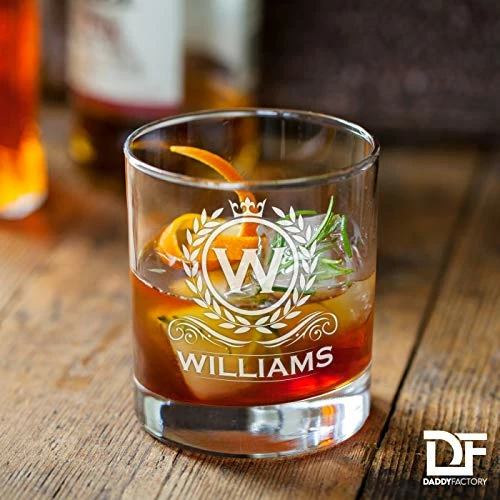 New ✨ DADDY FACTORY Personalized Whiskey Glass, Engraved Monogram Rocks Cocktail Glass, 10.25 Oz Custom Bourbon Gift For Men ⌛ 8 New ✨ DADDY FACTORY Personalized Whiskey Glass, Engraved Monogram Rocks Cocktail Glass, 10.25 Oz Custom Bourbon Gift For Men ⌛ - Image 6
