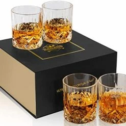 New 🎉 KANARS Old Fashioned Whiskey Glasses With Luxury Box - 10 Oz Rocks Barware For Scotch, Bourbon, Liquor And Cocktail Drinks - Set Of 4 ⭐ -Goblets & Chalices Sales Store 51Q0QoQ0jKL. AC