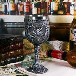 Outlet 🛒 Alikiki Medieval Roaring Dragon Wine Goblet - Dungeons And Dragons Fantasy Chalice Cup - Ideal Novelty Gothic Father Day Gift Party Idea Drinking Cup 😉 -Goblets & Chalices Sales Store 51QRQjrwJpL