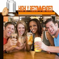 Flash Sale ⌛ Glass Cups With Lids And Straws 4pcs Set-DWTS DANWEITESI 16oz Iced Coffee Cups,Glass Coffee Cups With Lids And Straw,Beer Can Glass With Lids And Straw 🛒 -Goblets & Chalices Sales Store 51RWiI7F59L