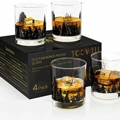 Cheapest 🔔 TOOWELL Bourbon Glasses Whiskey Glasses Set Of 2, 11OZ Old Fashioned Glasses Forest Landscape Handmade Lead-Free Scotch Tumblers, 🎂 Birthday Gifts 🎄 Christmas Gifts, Rocks Glass For Liquor And Cocktail 😉 -Goblets & Chalices Sales Store 51RWieFCsCL. AC