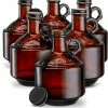 Promo 🔔 KooK Amber Glass Bottles, Growlers, With Black Plastisol Lined Lids, Beer, Soda, Cider, Kombucha, Set Of 6, 32oz 👍 -Goblets & Chalices Sales Store 51SkeKyDv5L