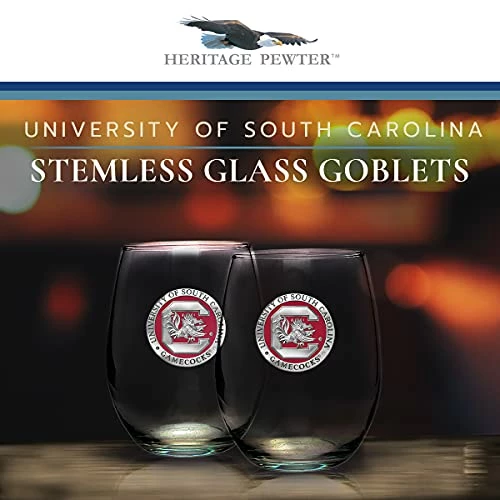 Cheapest π Heritage Pewter South Carolina Gamecocks Stemless Glass Goblets β Set Of 2 | 15 OZ Goblet Wine Glasses | Expertly Crafted Pewter Glass π 4 Cheapest π Heritage Pewter South Carolina Gamecocks Stemless Glass Goblets β Set Of 2 | 15 OZ Goblet Wine Glasses | Expertly Crafted Pewter Glass π - Image 2