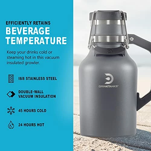 Top 10 π₯° DrinkTanks Craft Growler, Passivated Stainless Steel Growlers For Beer, Leakproof And Vacuum Insulated Beverage Tumbler, Easy-to-Use Soda, Wine, Or Coffee Tumbler With Handle, 32 Oz. Slate Powder π§₯ Coat βοΈ 5 Top 10 π₯° DrinkTanks Craft Growler, Passivated Stainless Steel Growlers For Beer, Leakproof And Vacuum Insulated Beverage Tumbler, Easy-to-Use Soda, Wine, Or Coffee Tumbler With Handle, 32 Oz. Slate Powder π§₯ Coat βοΈ - Image 3