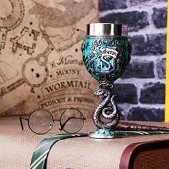Budget 💯 Nemesis Now Collectable Harry Potter Slytherin Hogwarts House Collectaible Goblet, 1 Count (Pack Of 1), Green Silver 🔔 -Goblets & Chalices Sales Store 51TnvTSa8SL