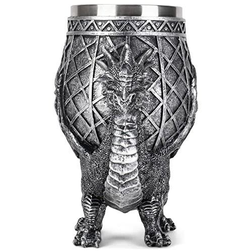 Wholesale π Cottage Garden Dragon Antique Silver 14 Ounce Stainless Steel Insert Goblet Chalice Mu βοΈ 4 Wholesale π Cottage Garden Dragon Antique Silver 14 Ounce Stainless Steel Insert Goblet Chalice Mu βοΈ - Image 2
