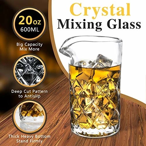 Best Pirce βοΈ Lighten Life Cocktail Mixing Glass Set,Bar Mixing Set With 20oz Crystal Thick Bottom Glass,Spoon, Jigger,Strainer And Muddle,5 Pieces Cocktail Mixing Glass Kits Perfect For Amateurs And Bartenders 𧨠5 Best Pirce βοΈ Lighten Life Cocktail Mixing Glass Set,Bar Mixing Set With 20oz Crystal Thick Bottom Glass,Spoon, Jigger,Strainer And Muddle,5 Pieces Cocktail Mixing Glass Kits Perfect For Amateurs And Bartenders 𧨠- Image 3