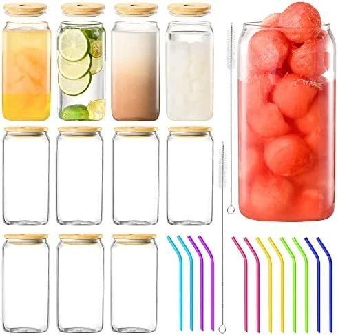 Top 10 π― AJARAERA 20 Oz Glass Cups With Lids And Straws,Beer Can Glasses,Drinking Glasses, Iced Coffee Cup,Can Shaped Glass Cups Of 12 𧨠7 Top 10 π― AJARAERA 20 Oz Glass Cups With Lids And Straws,Beer Can Glasses,Drinking Glasses, Iced Coffee Cup,Can Shaped Glass Cups Of 12 𧨠- Image 5