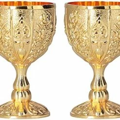 Best Pirce 🔥 Biitfuu 2Pcs Goblet Cups, 4.2 X 6.8cm / 1.7 X 2.7in 30ml Golden Metal Retro Wine Cup Chalice Goblets For Party Ornaments Home Collection 👏 -Goblets & Chalices Sales Store 51Wa6YU4x4L. AC