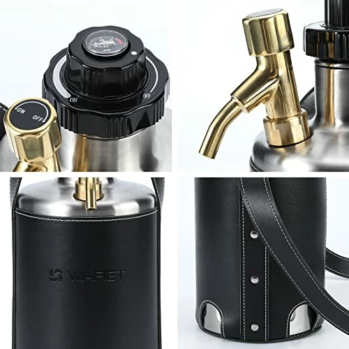 New π WAFIET Beer Growler Stainless Steel Beer Dispenser 84oz Beer Keg Pressurized Growler For Beer Soda Cider Cocktails, Gifts For Beer Lovers - CO2 Cartridges & Growler Carrier Included Silver π€© 4 New π WAFIET Beer Growler Stainless Steel Beer Dispenser 84oz Beer Keg Pressurized Growler For Beer Soda Cider Cocktails, Gifts For Beer Lovers - CO2 Cartridges & Growler Carrier Included Silver π€© - Image 2