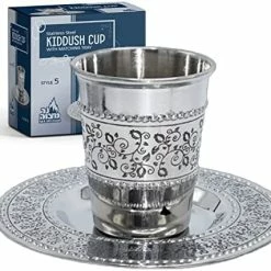Coupon ❤️ Ner Mitzvah Kiddush Cup And Tray - Premium Quality Stainless Steel Wine Cup - For Shabbat And Havdalah - Judaica Shabbos And Holiday Gift Classic 🌟 -Goblets & Chalices Sales Store 51XXi7cvXDL. AC