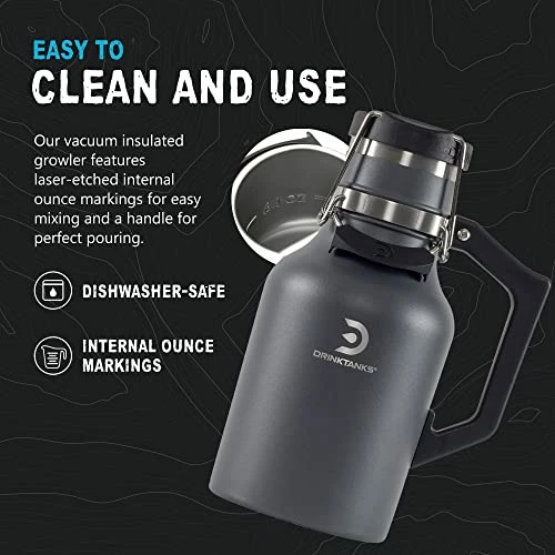 Top 10 π₯° DrinkTanks Craft Growler, Passivated Stainless Steel Growlers For Beer, Leakproof And Vacuum Insulated Beverage Tumbler, Easy-to-Use Soda, Wine, Or Coffee Tumbler With Handle, 32 Oz. Slate Powder π§₯ Coat βοΈ 6 Top 10 π₯° DrinkTanks Craft Growler, Passivated Stainless Steel Growlers For Beer, Leakproof And Vacuum Insulated Beverage Tumbler, Easy-to-Use Soda, Wine, Or Coffee Tumbler With Handle, 32 Oz. Slate Powder π§₯ Coat βοΈ - Image 4