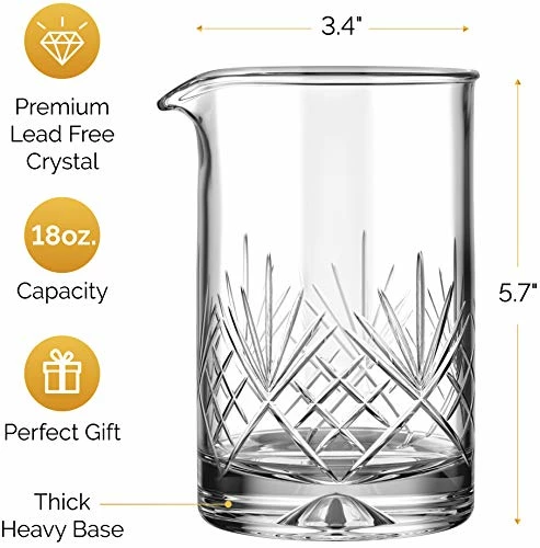 Flash Sale π MOFADO Crystal Cocktail Mixing Glass - 18oz 550ml - Thick Weighted Bottom - Premium Seamless Design - Professional Quality π₯ 3 Flash Sale π MOFADO Crystal Cocktail Mixing Glass - 18oz 550ml - Thick Weighted Bottom - Premium Seamless Design - Professional Quality π₯