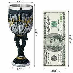 Best reviews of 🥰 Alikiki Medieval Swords Dragon Wine Goblet - GOT D&D Game Chalice Of Merchandise - 7oz Stainless Steel Drinking Cup - Fantasy Dungeons And Dragons Party Gifts For 🎂 Birthday Men 👩 Women ✔️ -Goblets & Chalices Sales Store 51bxOYN0kDL