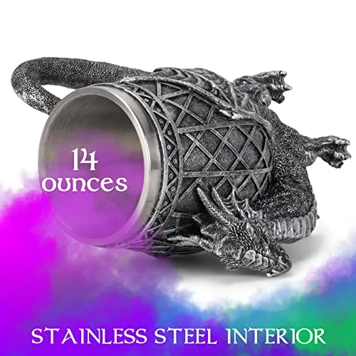 Wholesale π Cottage Garden Dragon Antique Silver 14 Ounce Stainless Steel Insert Goblet Chalice Mu βοΈ 6 Wholesale π Cottage Garden Dragon Antique Silver 14 Ounce Stainless Steel Insert Goblet Chalice Mu βοΈ - Image 4