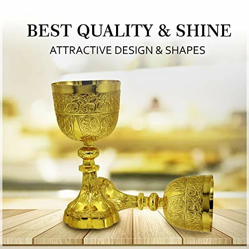 Cheapest π REPLICARTZ Gold Plated Brass Embosedd King Arthur Chalice Medieval Decor Gothic Goblet Pack Of 1 (230 Ml) π 5 Cheapest π REPLICARTZ Gold Plated Brass Embosedd King Arthur Chalice Medieval Decor Gothic Goblet Pack Of 1 (230 Ml) π - Image 3