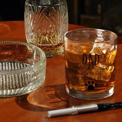 Coupon 🧨 DAZLUTE 🐕 Dog Lover Gifts, Funny 🐕 Dog Dad Old Fashioned Glass, Funny Father’s Day 🎅 Christmas 🥳 Birthday Gifts For 🐕 Dog Father 🐕 Dog Lover Dad Husband Men From Daughter Son Wife, 10Oz Dad Whiskey Glass Transparent ⭐ -Goblets & Chalices Sales Store 51fV9l0ggOL