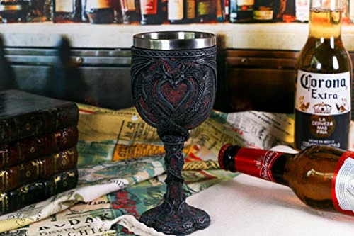 New ⌛ Alikiki Medieval Double Dragon Wine Goblet - Valentines Dungeons And Dragons Wine Chalice -7oz Stainless Steel Drinking Cup - Romantic Novelty Gothic Gift Party Idea Goblets Present For Girl Girlfriend Wife ⌛ 5 New ⌛ Alikiki Medieval Double Dragon Wine Goblet - Valentines Dungeons And Dragons Wine Chalice -7oz Stainless Steel Drinking Cup - Romantic Novelty Gothic Gift Party Idea Goblets Present For Girl Girlfriend Wife ⌛ - Image 3