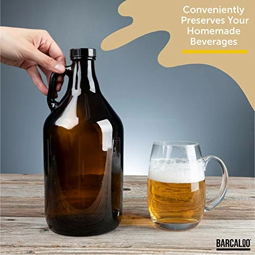 Flash Sale π₯° Barcaloo Glass Growlers For Beer, 2 Pack With Funnel - 64 Oz Growler Set With Lids - Great For Home Brewing, Kombucha & More π 6 Flash Sale π₯° Barcaloo Glass Growlers For Beer, 2 Pack With Funnel - 64 Oz Growler Set With Lids - Great For Home Brewing, Kombucha & More π - Image 4