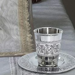 Coupon ❤️ Ner Mitzvah Kiddush Cup And Tray - Premium Quality Stainless Steel Wine Cup - For Shabbat And Havdalah - Judaica Shabbos And Holiday Gift Classic 🌟 -Goblets & Chalices Sales Store 51ib0XR7RQL