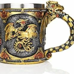 Best Pirce 💯 KTOTKMOTA Steampunk Gearwork Mechanical Dragon Cup 304 Stainless Steel Beer Coffee Cup Father Day Gift Mug For Dragon Collector Lovers Themed Party Decoration (14OZ) (Mug) 💯 -Goblets & Chalices Sales Store 51j9 pDM5HL. AC