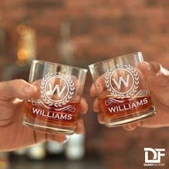 New ✨ DADDY FACTORY Personalized Whiskey Glass, Engraved Monogram Rocks Cocktail Glass, 10.25 Oz Custom Bourbon Gift For Men ⌛ 12 New ✨ DADDY FACTORY Personalized Whiskey Glass, Engraved Monogram Rocks Cocktail Glass, 10.25 Oz Custom Bourbon Gift For Men ⌛ -Goblets & Chalices Sales Store 51jpJ72ZTKL