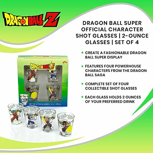 Cheapest βοΈ Dragon Ball Super Official Character Shot Glasses | Features Goku, Trunks, Vegeta, & Goku Black | 2-Ounce Glasses | Set Of 4 π 8 Cheapest βοΈ Dragon Ball Super Official Character Shot Glasses | Features Goku, Trunks, Vegeta, & Goku Black | 2-Ounce Glasses | Set Of 4 π - Image 6