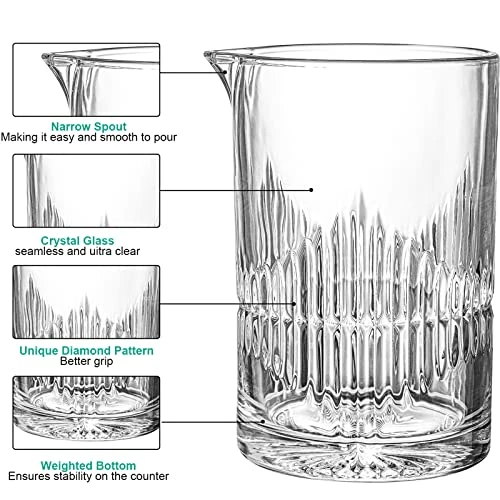 Cheapest π DEAYOU 2-Pack Cocktail Mixing Glass, 25 OZ Bar Mixing Pitcher, Crystal Mixer Glass For Stirring Drinks, Thick Walls, Seamless Glass Shaker With Weighted Bottom For Bartender, Home, Old Fashioned β 4 Cheapest π DEAYOU 2-Pack Cocktail Mixing Glass, 25 OZ Bar Mixing Pitcher, Crystal Mixer Glass For Stirring Drinks, Thick Walls, Seamless Glass Shaker With Weighted Bottom For Bartender, Home, Old Fashioned β - Image 2