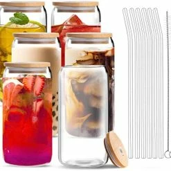Best deal π₯° Vozoka Beer Can Glass With Bamboo Lids And Glass Straws, 4 Pack 16oz Drinking Glasses With Lids And Straws, Can Shaped Glass Cups, Iced Coffee Cup, Beer Glasses, Ideal For Water, Soda, Tea, Gift π 16 Best deal π₯° Vozoka Beer Can Glass With Bamboo Lids And Glass Straws, 4 Pack 16oz Drinking Glasses With Lids And Straws, Can Shaped Glass Cups, Iced Coffee Cup, Beer Glasses, Ideal For Water, Soda, Tea, Gift π -Goblets & Chalices Sales Store 51nujCiTC6L. AC