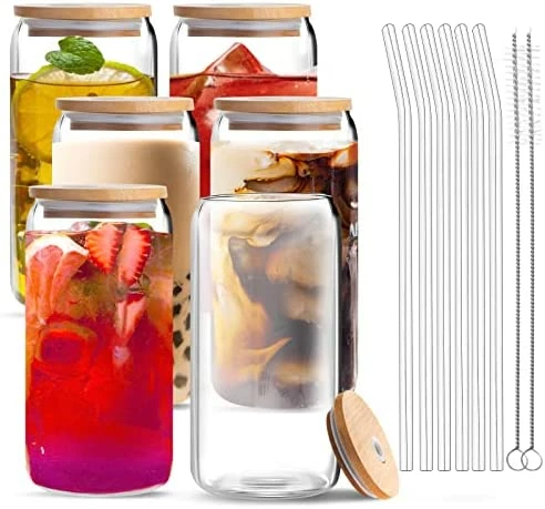 Best deal π₯° Vozoka Beer Can Glass With Bamboo Lids And Glass Straws, 4 Pack 16oz Drinking Glasses With Lids And Straws, Can Shaped Glass Cups, Iced Coffee Cup, Beer Glasses, Ideal For Water, Soda, Tea, Gift π 9 Best deal π₯° Vozoka Beer Can Glass With Bamboo Lids And Glass Straws, 4 Pack 16oz Drinking Glasses With Lids And Straws, Can Shaped Glass Cups, Iced Coffee Cup, Beer Glasses, Ideal For Water, Soda, Tea, Gift π - Image 7