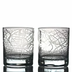 Discount 🛒 Greenline Goods Whiskey Glasses - 10 Oz Tumbler Gift Set For Philadelphia Lovers, Etched With Philadelphia Map | Old Fashioned Rocks Glass - Set Of 2 🧨