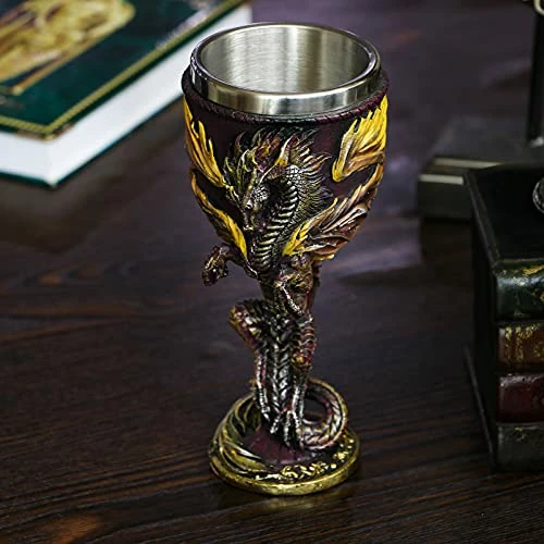 Best Sale π Alikiki Medieval Flame Dragon Wine Goblet - Fantasy Dungeons And Dragons Wine Chalice - 7oz Stainless Steel Cup Drinking Vessel -Ideal Novelty Gothic Father Day Gift Party Idea π 5 Best Sale π Alikiki Medieval Flame Dragon Wine Goblet - Fantasy Dungeons And Dragons Wine Chalice - 7oz Stainless Steel Cup Drinking Vessel -Ideal Novelty Gothic Father Day Gift Party Idea π - Image 3