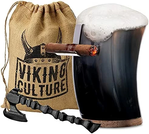 Best Pirce β Viking Culture Horn Mead Cup - Nordic Inspired Drinking Vessel | Handmade Goblet For Wine Beer Ale - Safe And Unique Drink Tumbler Gift With Axe Bottle Opener And Burlap Bag With Cigar Hold 𧨠9 Best Pirce β Viking Culture Horn Mead Cup - Nordic Inspired Drinking Vessel | Handmade Goblet For Wine Beer Ale - Safe And Unique Drink Tumbler Gift With Axe Bottle Opener And Burlap Bag With Cigar Hold 𧨠- Image 7