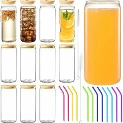 Top 10 π― AJARAERA 20 Oz Glass Cups With Lids And Straws,Beer Can Glasses,Drinking Glasses, Iced Coffee Cup,Can Shaped Glass Cups Of 12 𧨠13 Top 10 π― AJARAERA 20 Oz Glass Cups With Lids And Straws,Beer Can Glasses,Drinking Glasses, Iced Coffee Cup,Can Shaped Glass Cups Of 12 𧨠-Goblets & Chalices Sales Store 51tBOCcSadL. AC