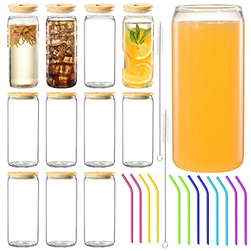 Top 10 π― AJARAERA 20 Oz Glass Cups With Lids And Straws,Beer Can Glasses,Drinking Glasses, Iced Coffee Cup,Can Shaped Glass Cups Of 12 𧨠3 Top 10 π― AJARAERA 20 Oz Glass Cups With Lids And Straws,Beer Can Glasses,Drinking Glasses, Iced Coffee Cup,Can Shaped Glass Cups Of 12 π§¨