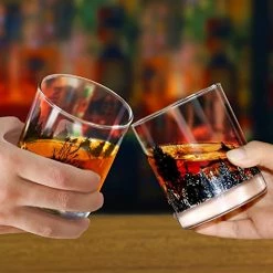 Cheapest 🔔 TOOWELL Bourbon Glasses Whiskey Glasses Set Of 2, 11OZ Old Fashioned Glasses Forest Landscape Handmade Lead-Free Scotch Tumblers, 🎂 Birthday Gifts 🎄 Christmas Gifts, Rocks Glass For Liquor And Cocktail 😉 -Goblets & Chalices Sales Store 51uJx4XepQL