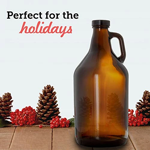 Flash Sale π₯° Barcaloo Glass Growlers For Beer, 2 Pack With Funnel - 64 Oz Growler Set With Lids - Great For Home Brewing, Kombucha & More π 4 Flash Sale π₯° Barcaloo Glass Growlers For Beer, 2 Pack With Funnel - 64 Oz Growler Set With Lids - Great For Home Brewing, Kombucha & More π - Image 2