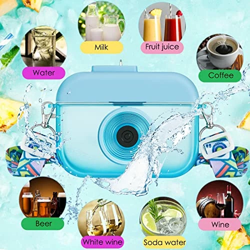 Budget π Cunhill 4 Pieces Cute Ice Cream Water Bottles With Strap Kawaii Camera Shaped Drinking Purse Ice Bar Transparent Jug Cup For Camping Sports Shopping Kids(Stylish Style) π 4 Budget π Cunhill 4 Pieces Cute Ice Cream Water Bottles With Strap Kawaii Camera Shaped Drinking Purse Ice Bar Transparent Jug Cup For Camping Sports Shopping Kids(Stylish Style) π - Image 2