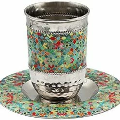 Cheap ✔️ Emanuel Kiddush Cup Set Stainless Steel And Colorful Enamel For Shabbat And Yom Tov (Mosaic CT-11) ⌛ 11 Cheap ✔️ Emanuel Kiddush Cup Set Stainless Steel And Colorful Enamel For Shabbat And Yom Tov (Mosaic CT-11) ⌛ -Goblets & Chalices Sales Store 51yaNDR4TcL. AC
