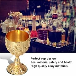 Best Pirce 🔥 Biitfuu 2Pcs Goblet Cups, 4.2 X 6.8cm / 1.7 X 2.7in 30ml Golden Metal Retro Wine Cup Chalice Goblets For Party Ornaments Home Collection 👏 -Goblets & Chalices Sales Store 51zZRYFPRJL