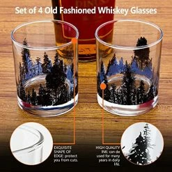 Cheapest 🔔 TOOWELL Bourbon Glasses Whiskey Glasses Set Of 2, 11OZ Old Fashioned Glasses Forest Landscape Handmade Lead-Free Scotch Tumblers, 🎂 Birthday Gifts 🎄 Christmas Gifts, Rocks Glass For Liquor And Cocktail 😉 -Goblets & Chalices Sales Store 61K7k5K2rnL