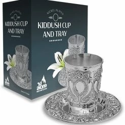 Top 10 😉 Ner Mitzvah Kiddush Cup And Tray - Premium Quality Nickel Plated Wine Cup - For Shabbat And Havdalah - Judaica Shabbos And Holiday Gif ✔️ -Goblets & Chalices Sales Store 61a 9xRJvAL. AC